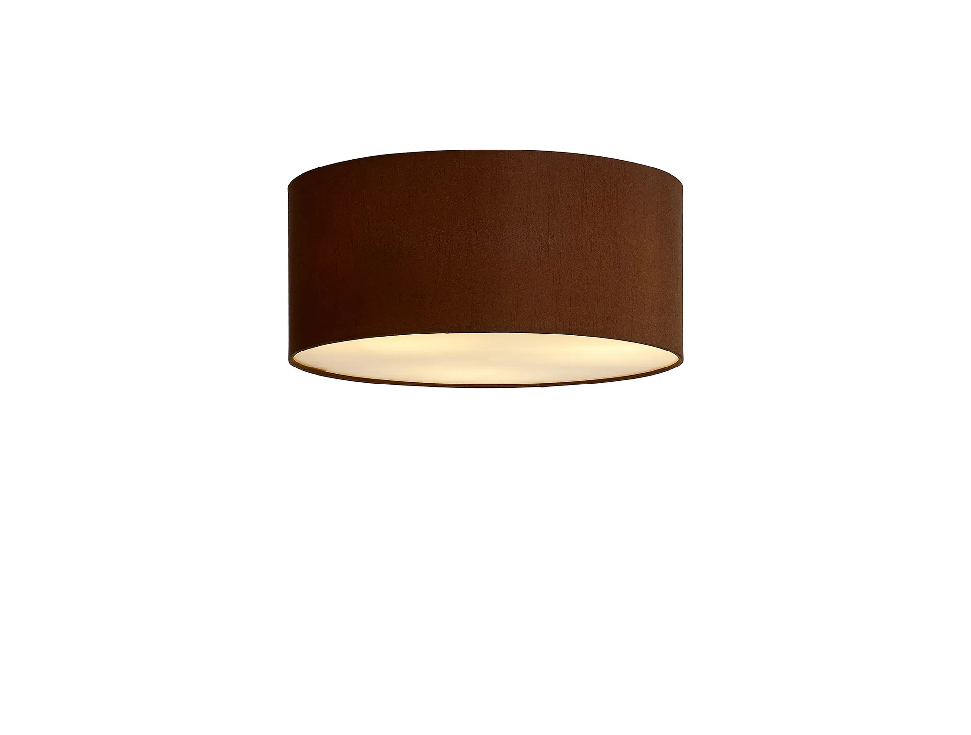 DK0622  Baymont 40cm Flush 3 Light Raw Cocoa/Grecian Bronze, Frosted Diffuser